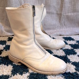 GUIDI Women's Ivory White 310 Soft Horse Leather Boots 39